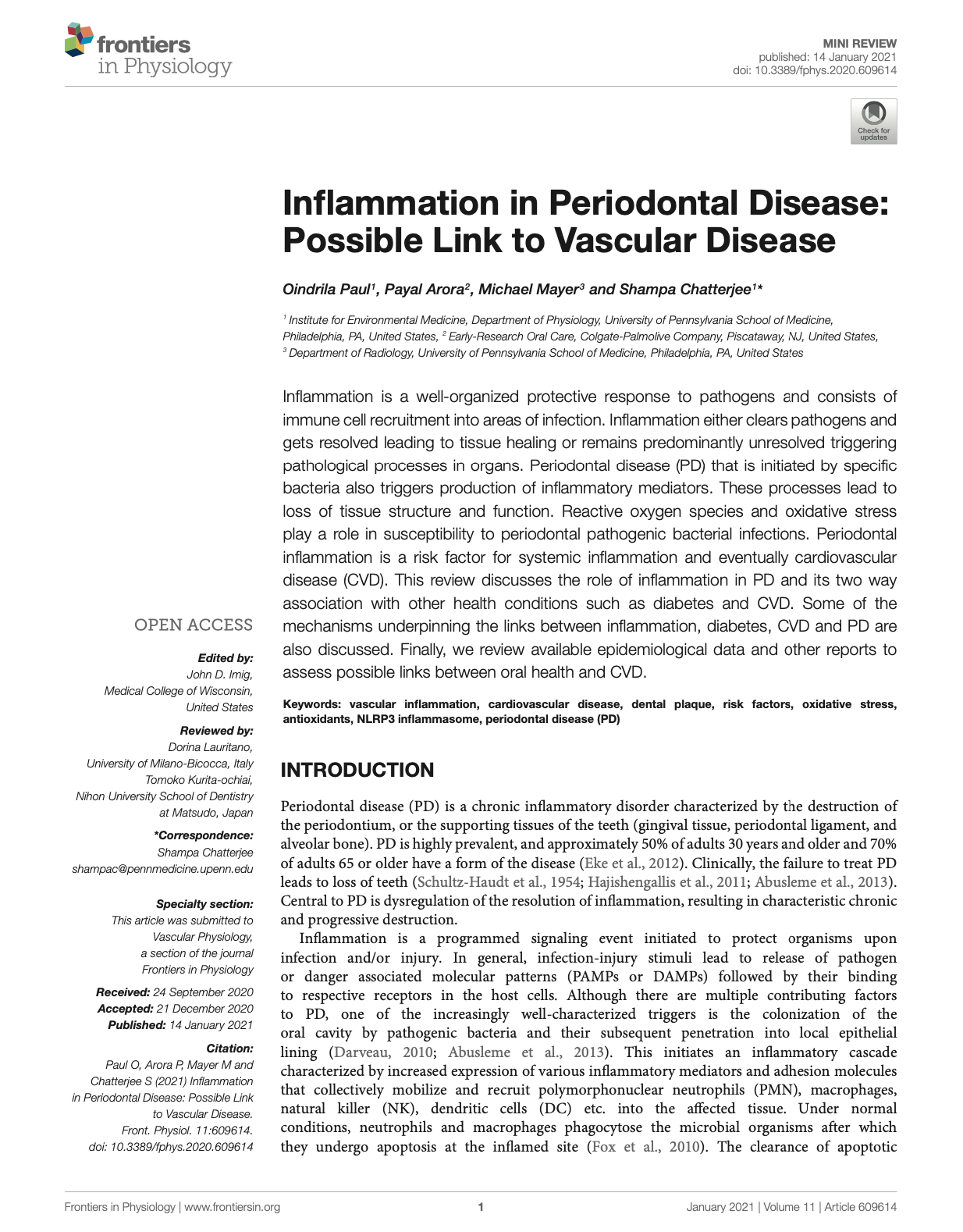 xInflammation in Periodontal Disease- Possible Link to Vascular Disease (1)